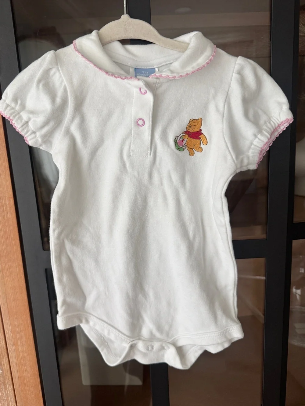 Vintage y2k Disney Winnie The Pooh embroidered onesie romper baby girl collar